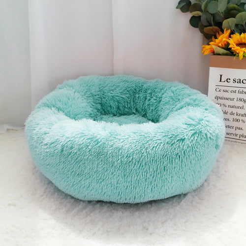 ThePetsHeavens™ | Fluffy Calming Donut Pet Bed – Ultra Soft Plush Round Lounger for Cats & Dogs