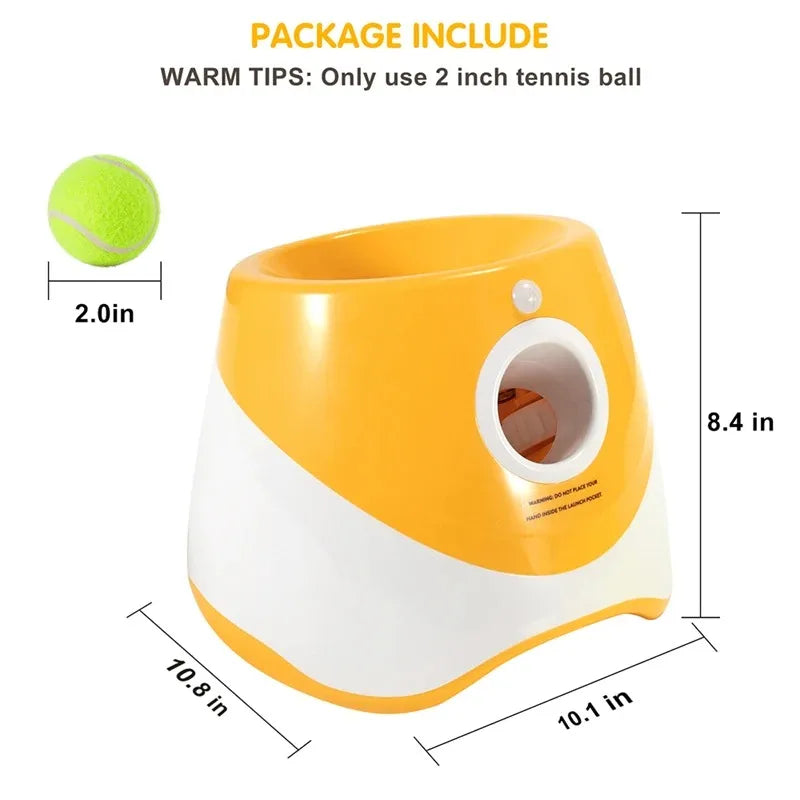 ThePetsHeavens™ | Automatic Dog Ball Launcher – 3 Distance Settings, USB Rechargeable Tennis Toy