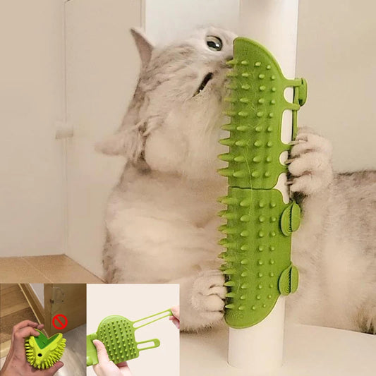 ThePetsHeavens™ 2-in-1 Cat Hair Removal Massage Brush – Wall-Mounted Self-Groomer & De-shedding Comb